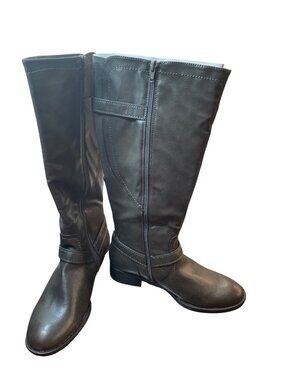 GH Bass Luciana wms brown faux leather below knee equestrian riding boots sz 8M